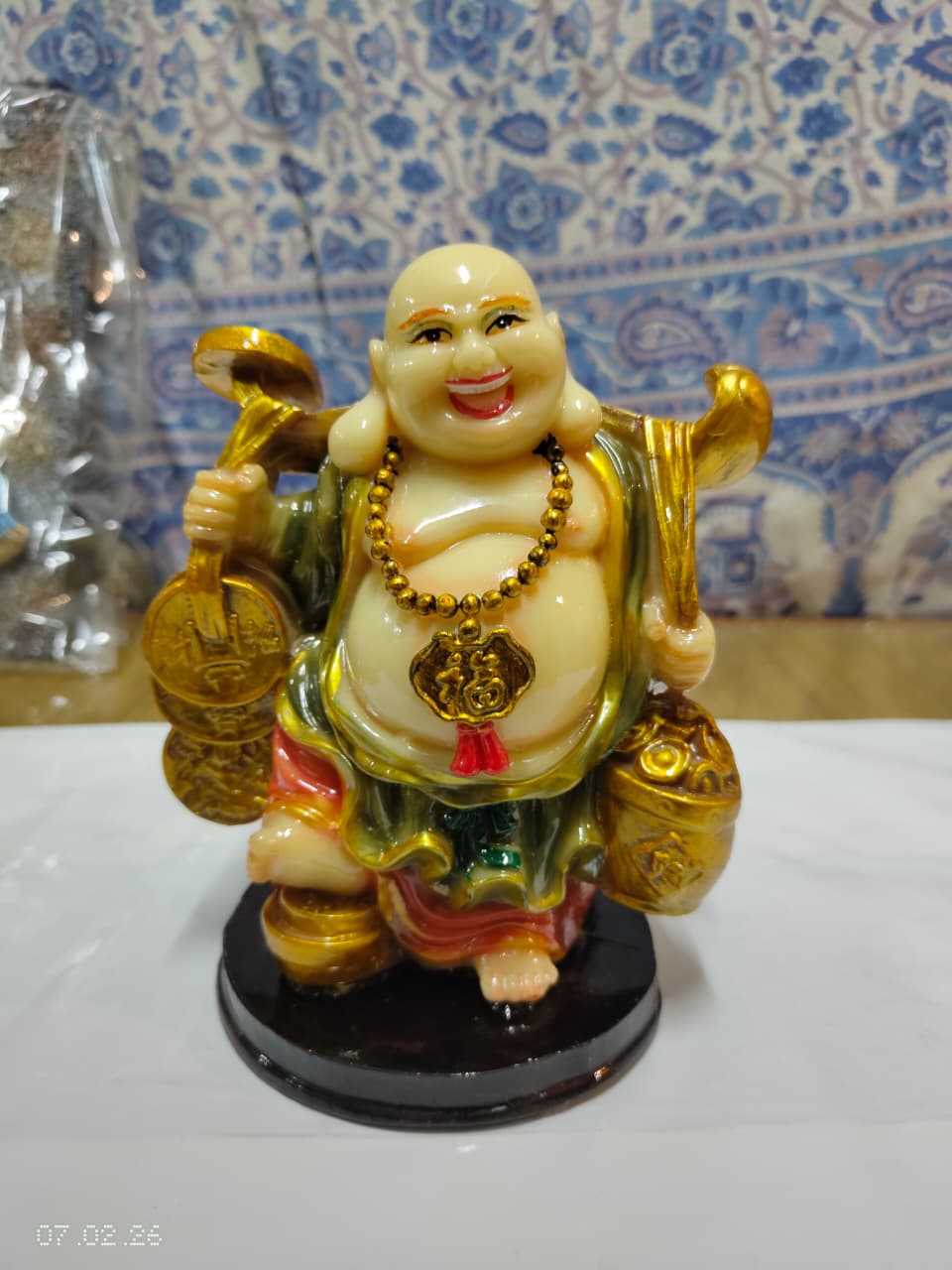 Laughing Buddha With Lucky Coin Color