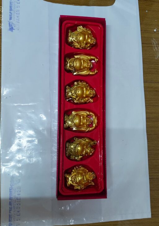 Laughing Buddha - 6 Pice Set - Gold Polish Effect
