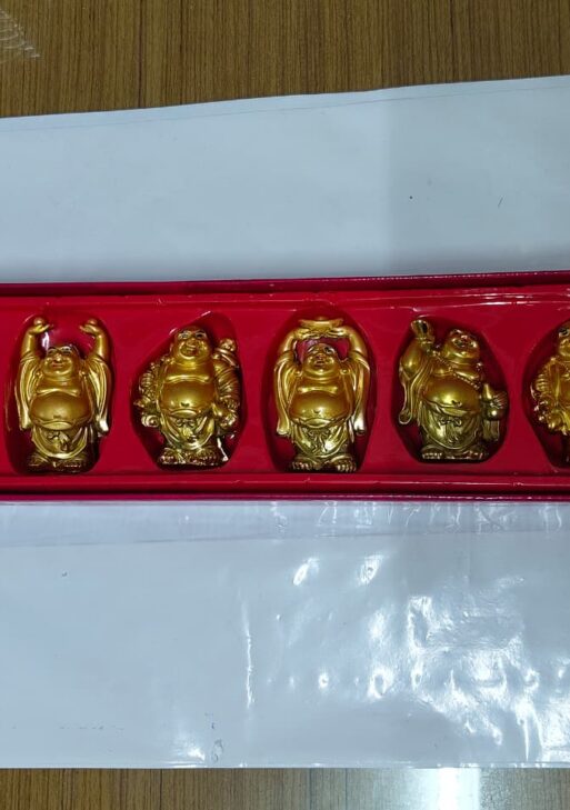 Laughing Buddha - 6 Pice Set - Gold Polish Effect